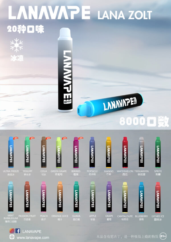 LANA ZOLT抛弃式8000口一次性✨可充電🔋超大容量👍時尚單品🔥活動 10送1